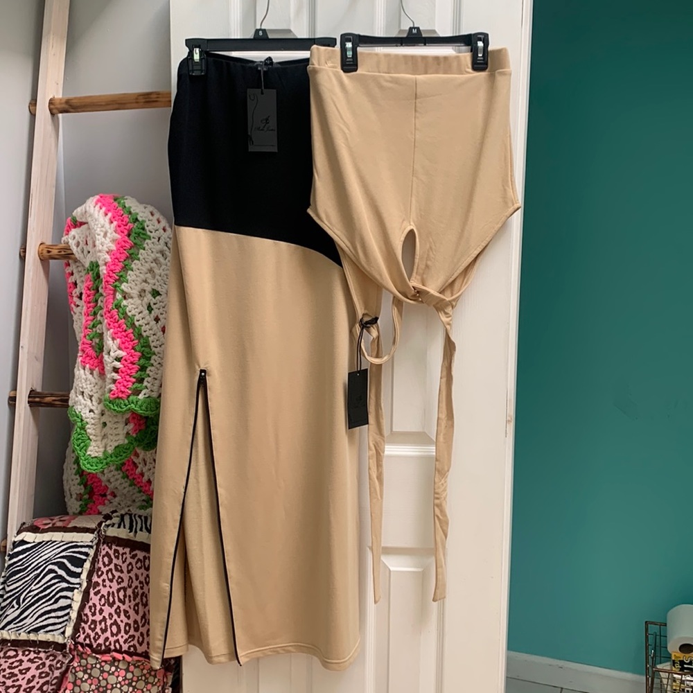 Color block maxi skirt set. NWT. Size small.